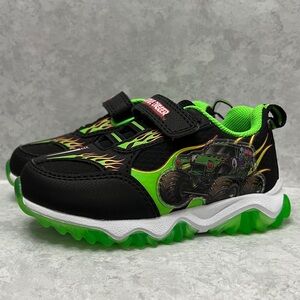 Monster Jam Grave Digger Light Up Preschool Sneakers Size 8